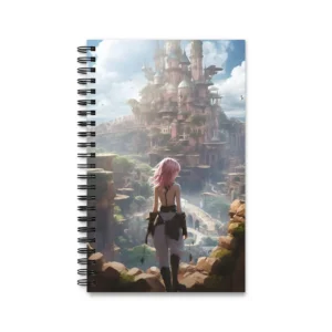 Woman Overlooking Fantasy City Spiral Notebook