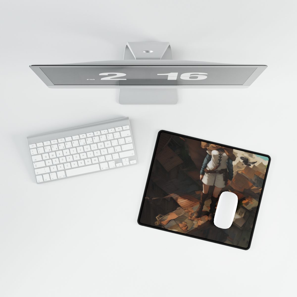 Dramatic Bird's Eye View: Anime in Flight - Desk Mat
