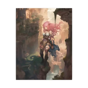 Warrior Woman on Cliff Edge Canvas Print