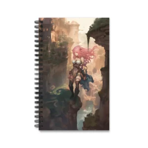 Warrior Woman on Cliff Edge Spiral Notebook