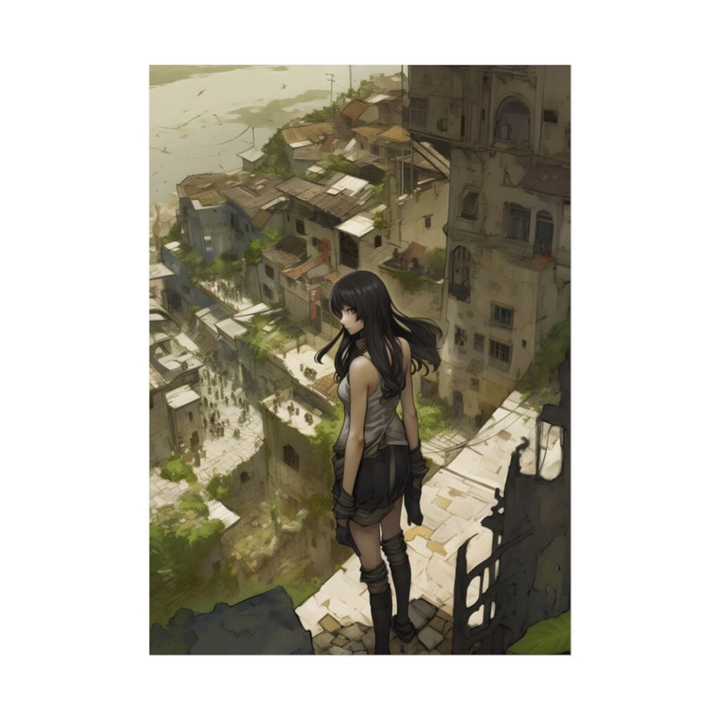 Dramatic Bird's Eye View: Mysterious Anime Encounter - Poster