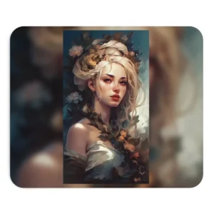 Woman with Flowers in Hair Mouse Pad
