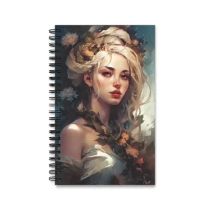 Woman with Flowers in Hair Spiral Notebook