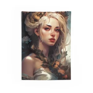 Woman with Flowers in Hair Wall Tapestry