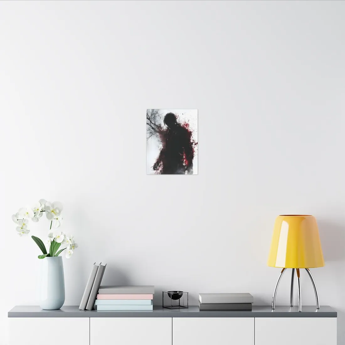 Dramatic Emerging Figure: Narrative Artwork in Blood - Canvas