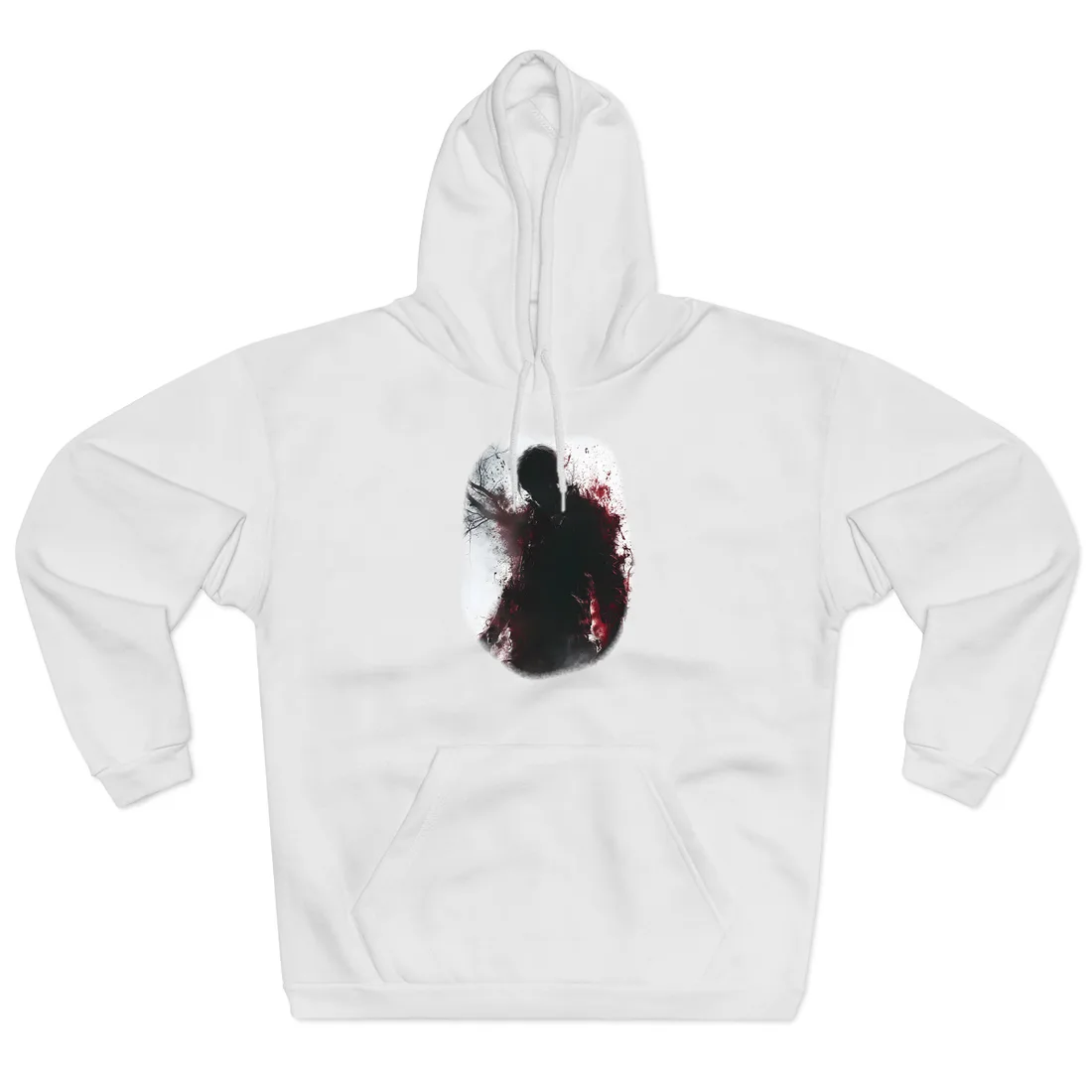 Dramatic Emerging Figure: Narrative Artwork in Blood - Hoodie (White)