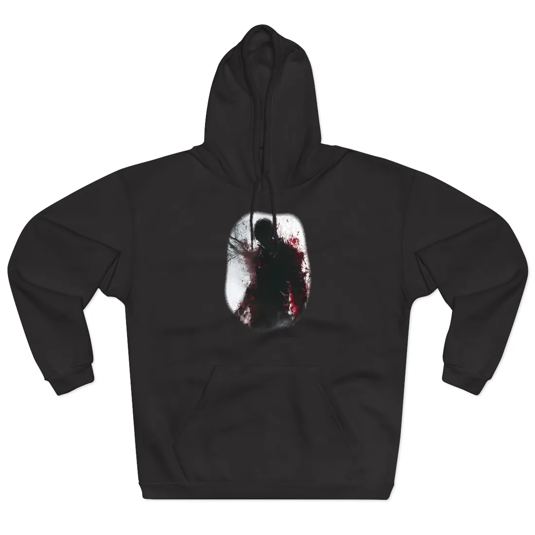 Dramatic Emerging Figure: Narrative Artwork in Blood - Hoodie (Black)