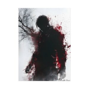 Silhouetted Figure with Red Splatter Poster