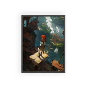 Ledge Above Rooftops Framed Poster