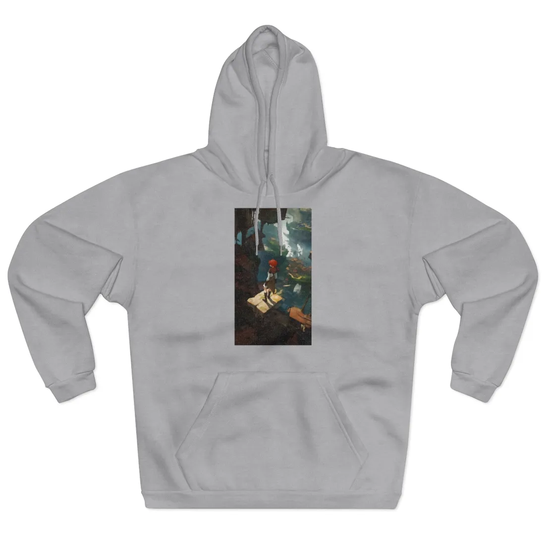 Dramatic Night City Anime: Red Haired Female Digital Art - Hoodie