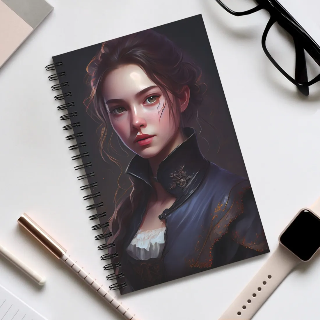 Dramatic Portrait of an Astonishing Woman - Spiral Notebook