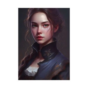 Young Woman in Navy Coat Poster