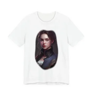 Young Woman in Navy Coat T-Shirt
