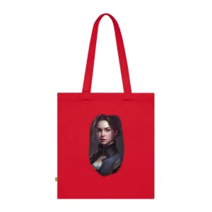 Young Woman in Navy Coat Tote Bag