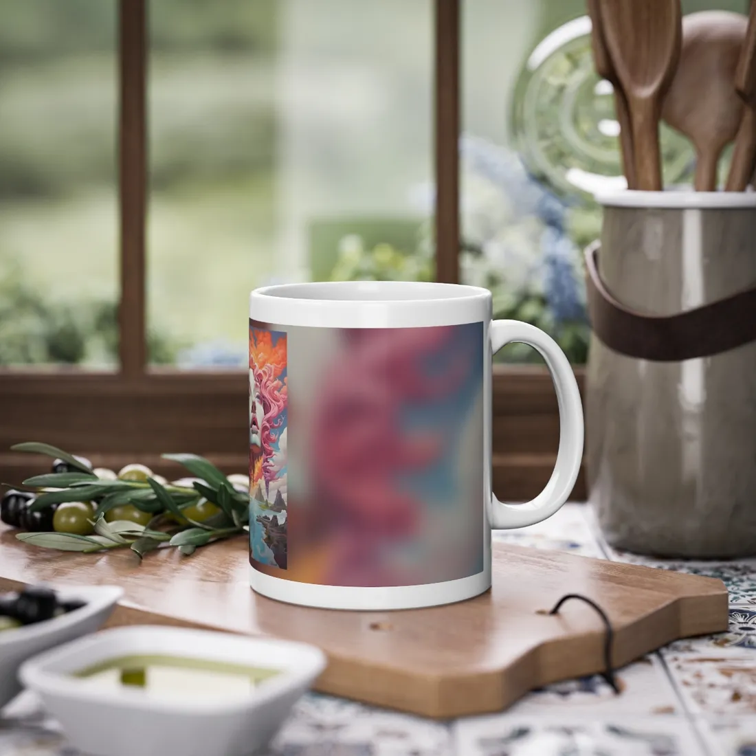 Dreamlike Vortex: Abstract Surreal Scene Art - Mug