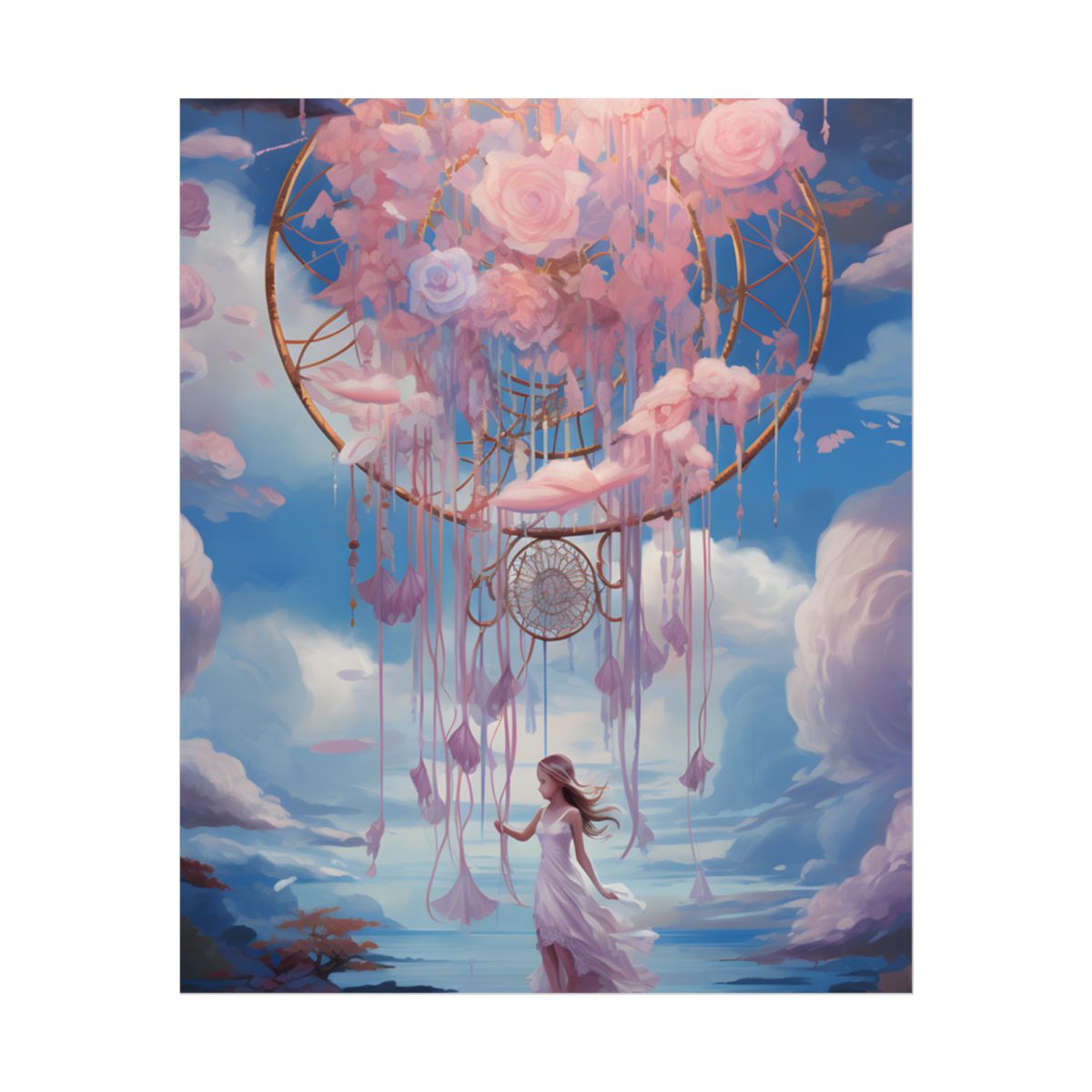 Dreamscape of Whispers: Ethereal Realm Digital Artwork - Poster