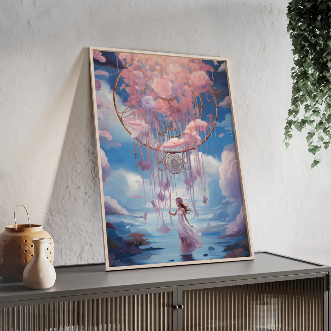 Dreamscape of Whispers: Ethereal Realm - Framed Poster
