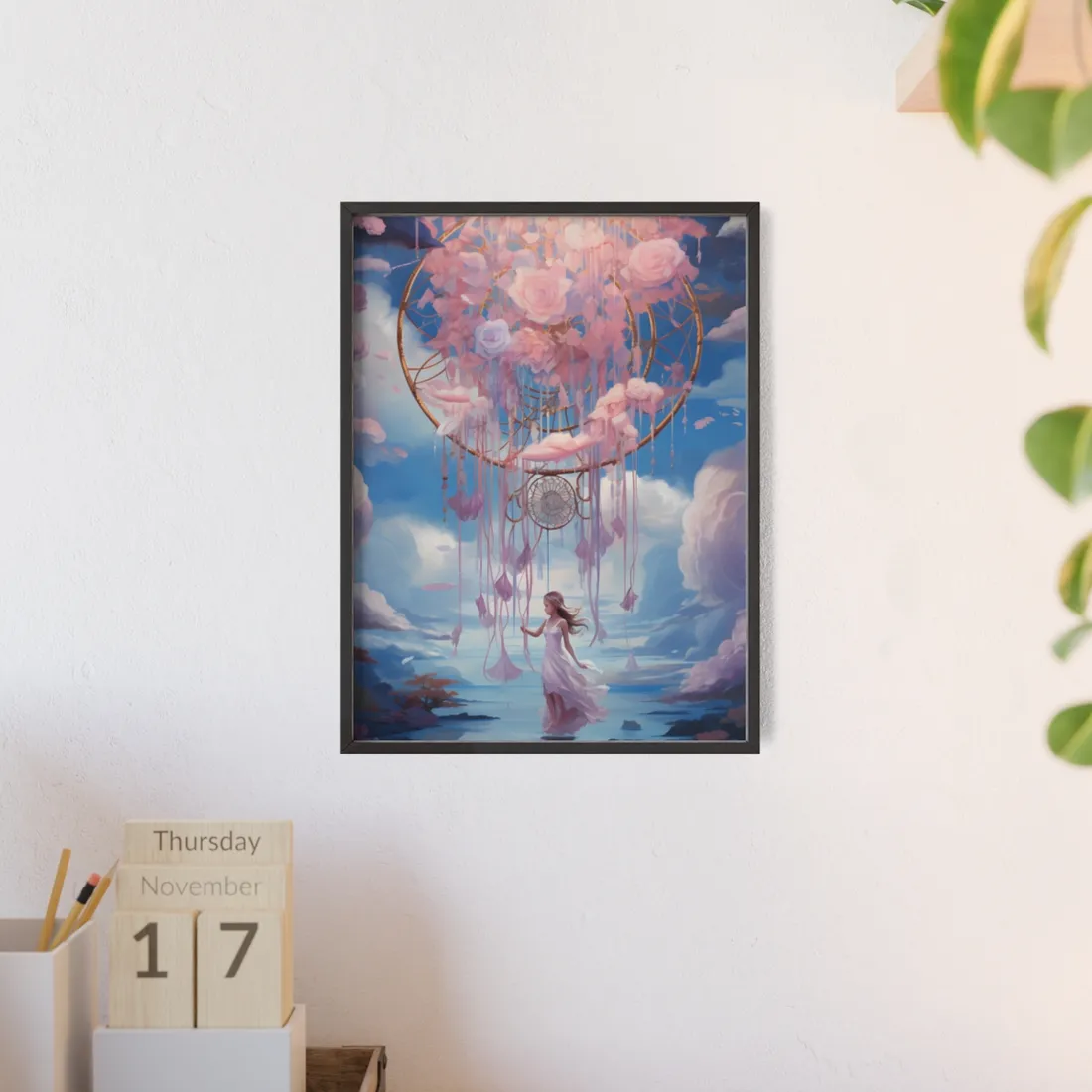 Dreamscape of Whispers: Ethereal Realm - Framed Poster