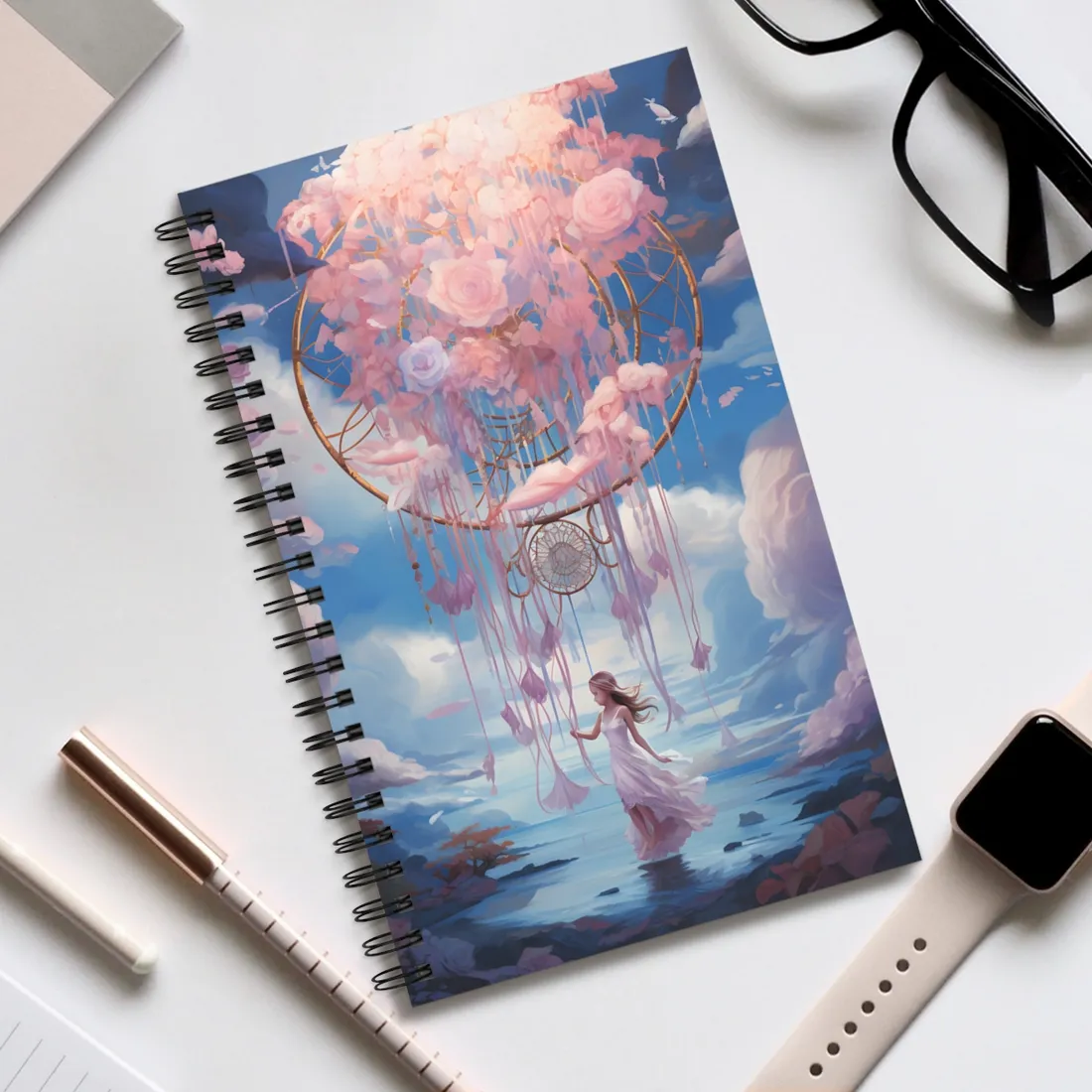 Dreamscape of Whispers: Ethereal Realm - Spiral Notebook