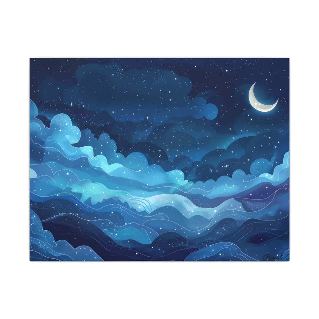 Dreamy Night Sky: Celestial Wonders Unfurl - Canvas