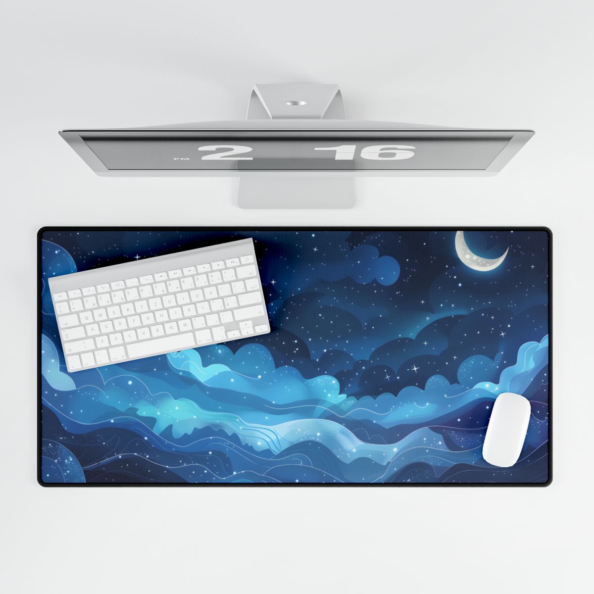 Dreamy Night Sky: Celestial Wonders Unfurl - Desk Mat