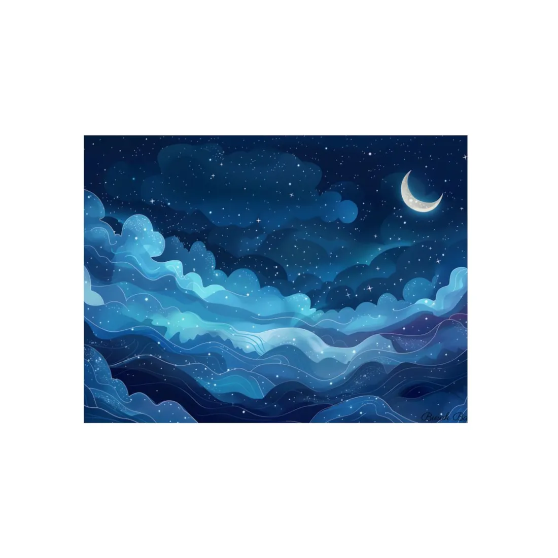 Dreamy Night Sky: Celestial Wonders Unfurl - Metal Poster
