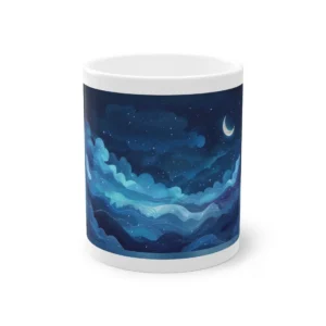 Starry Night Blue Waves Mug