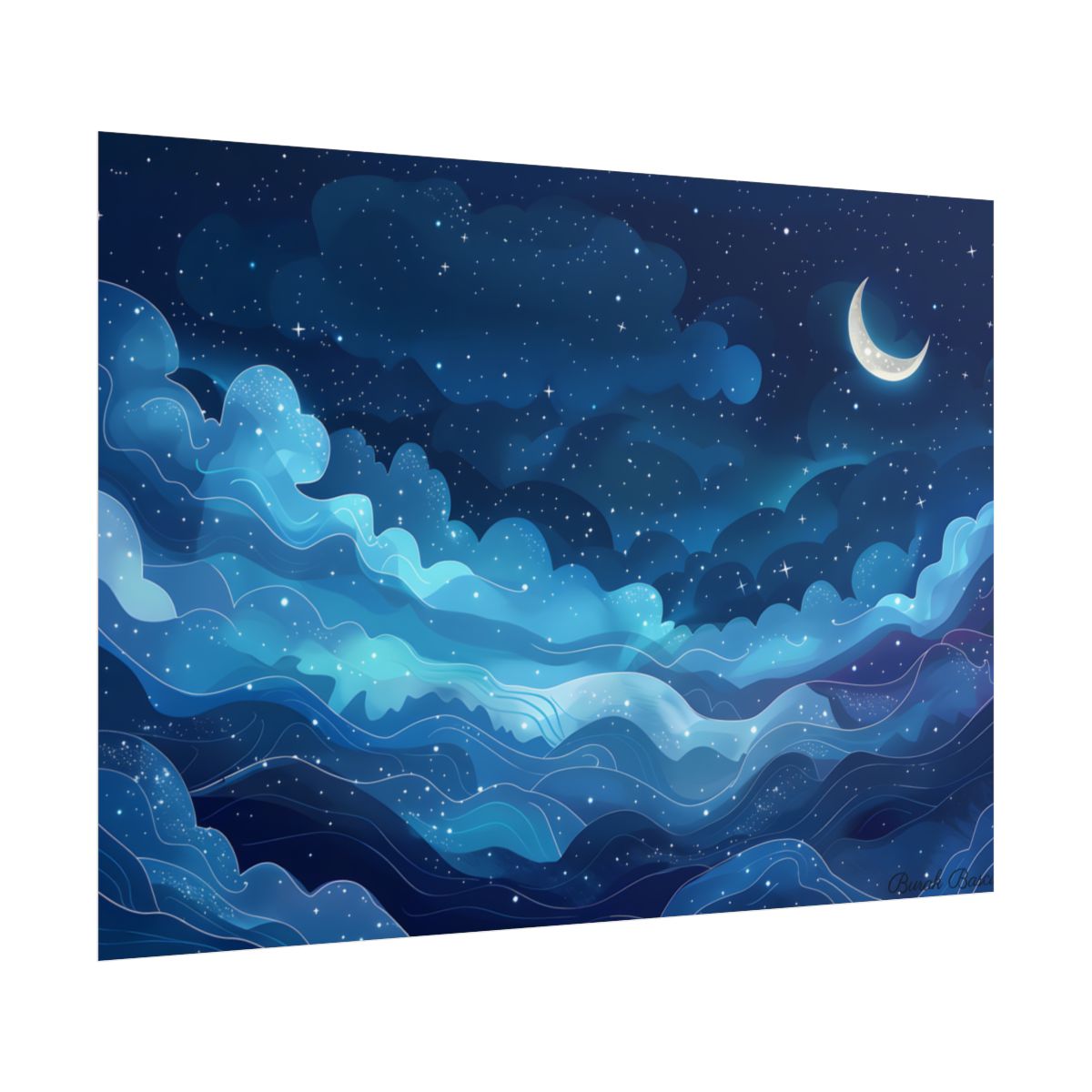 Dreamy Night Sky: Celestial Wonders Unfurl - Poster