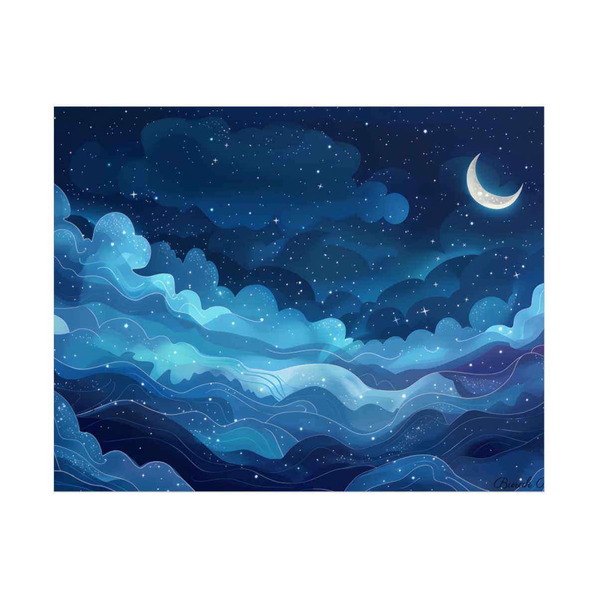 Dreamy Night Sky: Celestial Wonders Unfurl - Poster