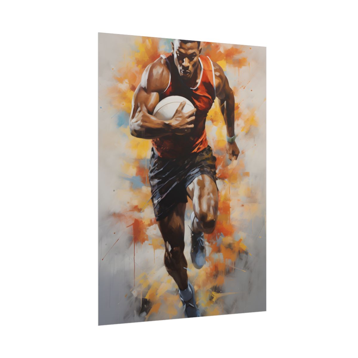 Driven Outdoor Portrait: Passionate Athlete Artwork - Poster