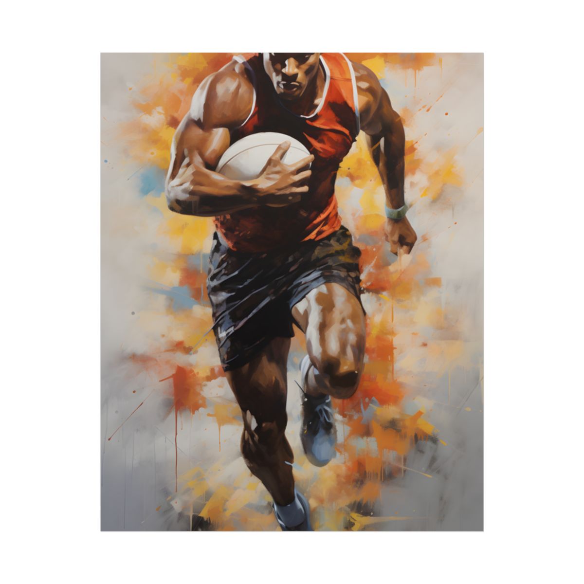 Driven Outdoor Portrait: Passionate Athlete Artwork - Poster