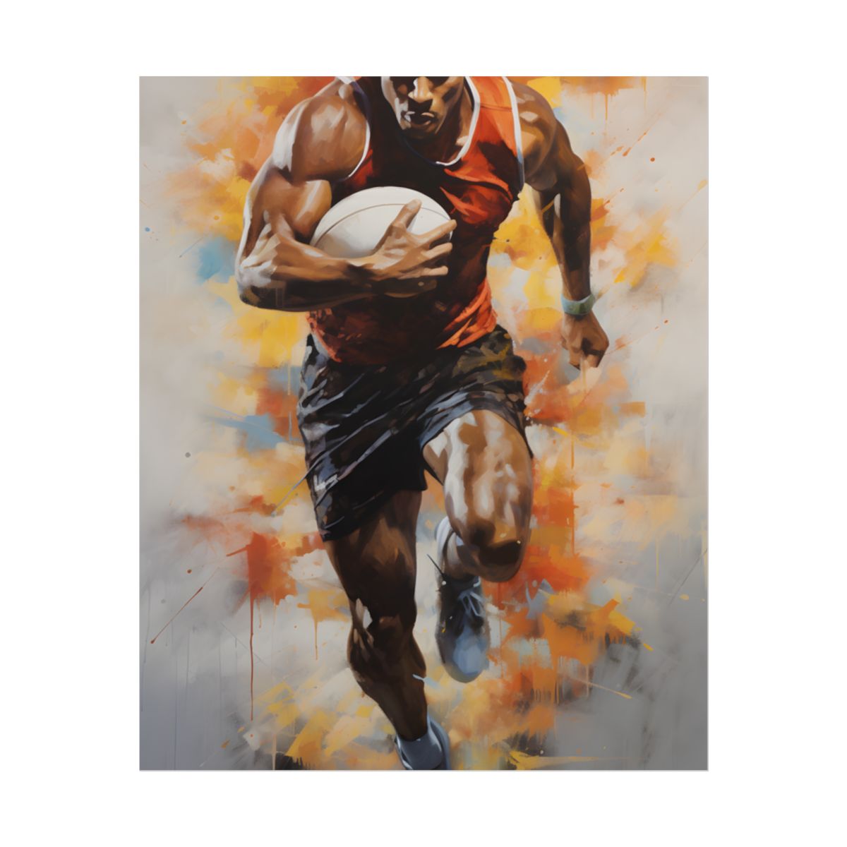 Driven Outdoor Portrait: Passionate Athlete Artwork - Poster