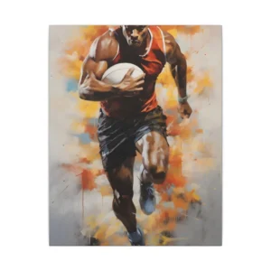 Runner Holding Ball Canvas Print