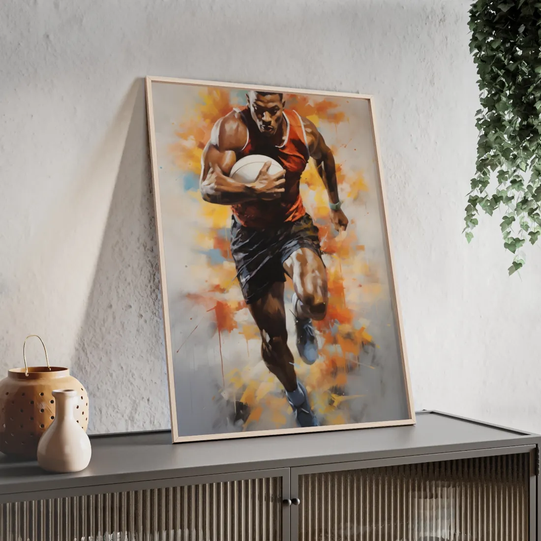 Driven Outdoor Portrait: Passionate Athlete - Framed Poster