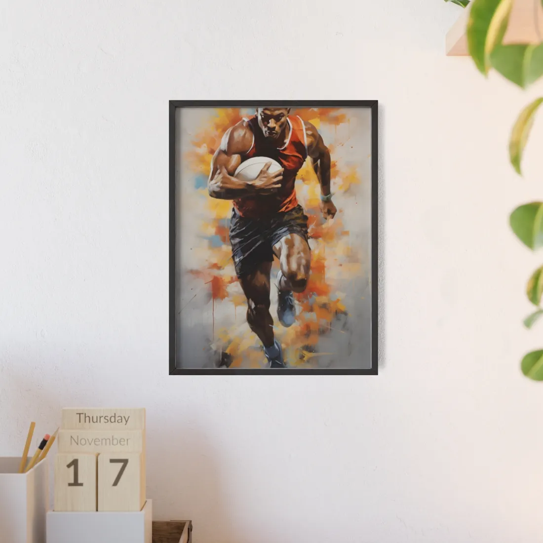 Driven Outdoor Portrait: Passionate Athlete - Framed Poster