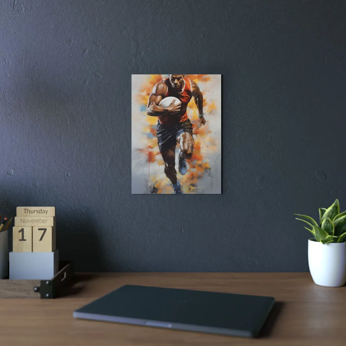 Driven Outdoor Portrait: Passionate Athlete - Metal Poster