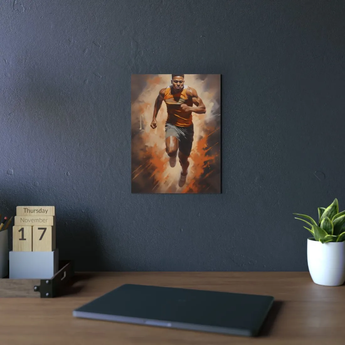 Driven Sprinter: Dynamic Outdoor Running - Metal Poster