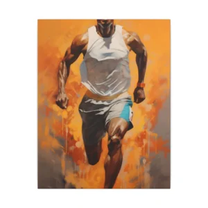 Sprinting Runner in Orange Canvas Print