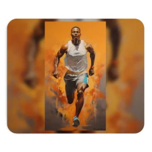 Sprinting Runner in Orange Mouse Pad