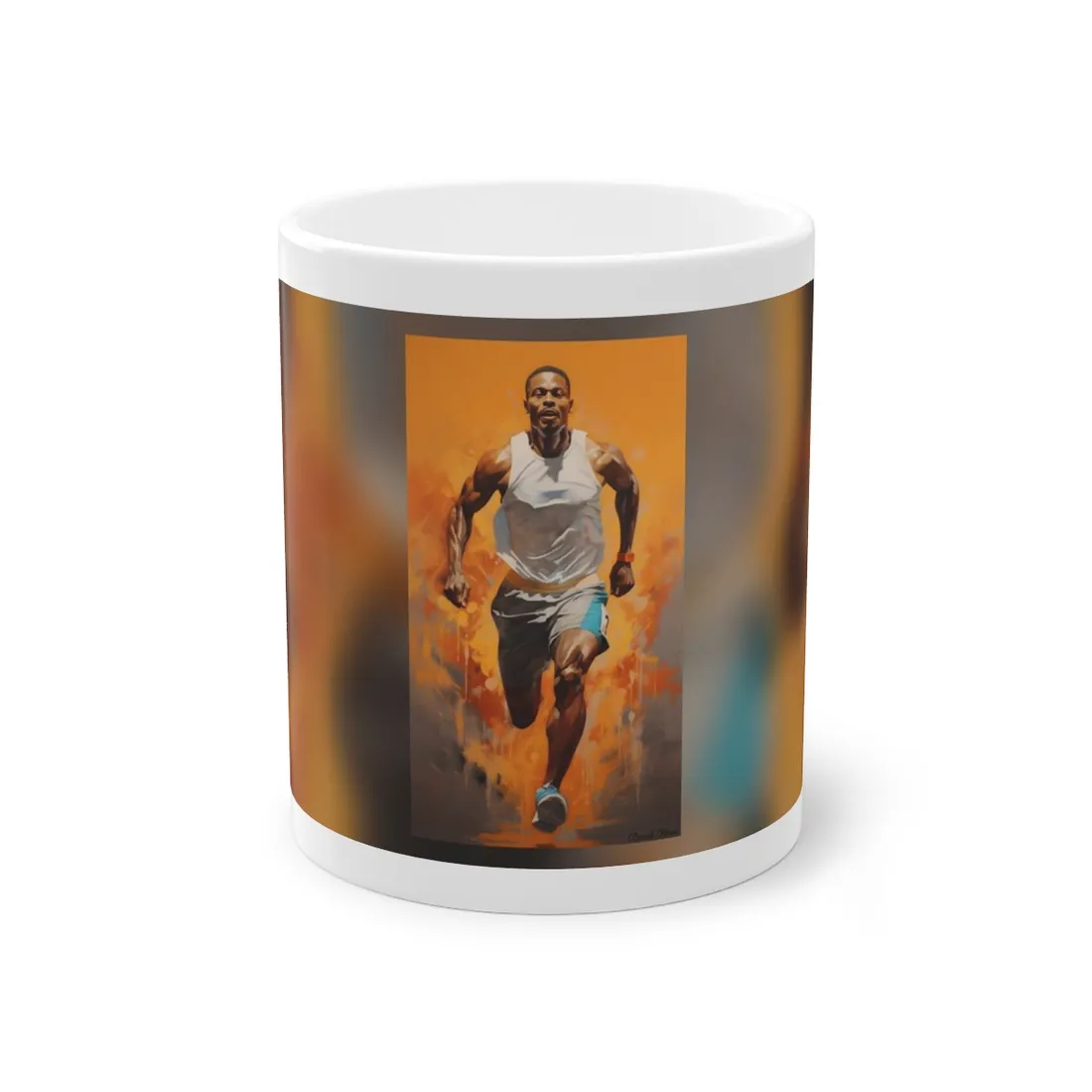 Dynamic Athlete: Passionate Portrait in Motion - Mug