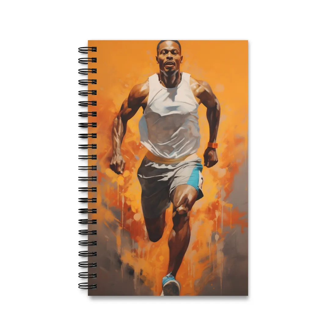 Dynamic Athlete: Passionate Portrait in Motion - Spiral Notebook