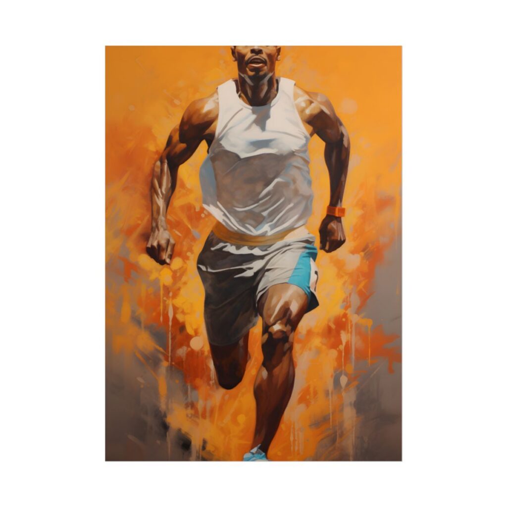 Dynamic Athlete: Passionate Portrait in Motion - Poster