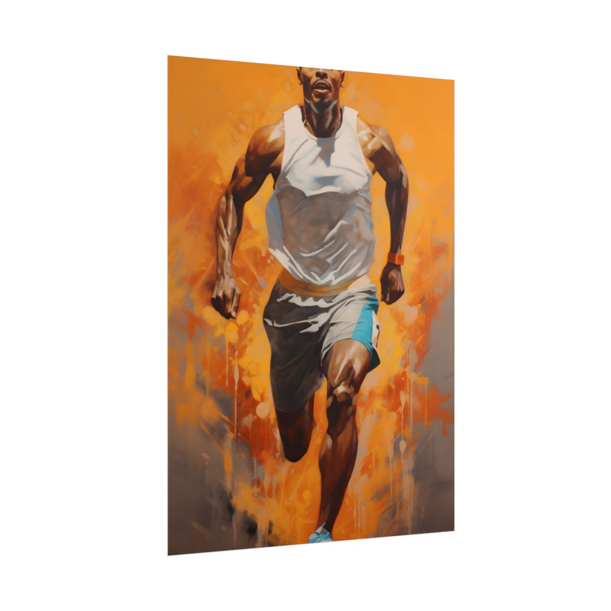 Dynamic Athlete: Passionate Portrait in Motion - Poster