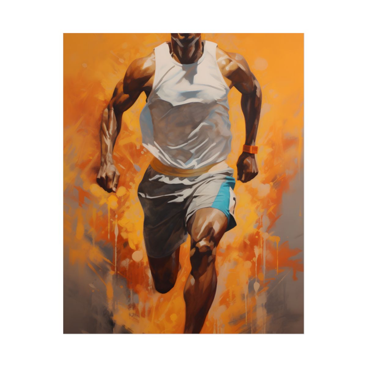 Dynamic Athlete: Passionate Portrait in Motion - Poster