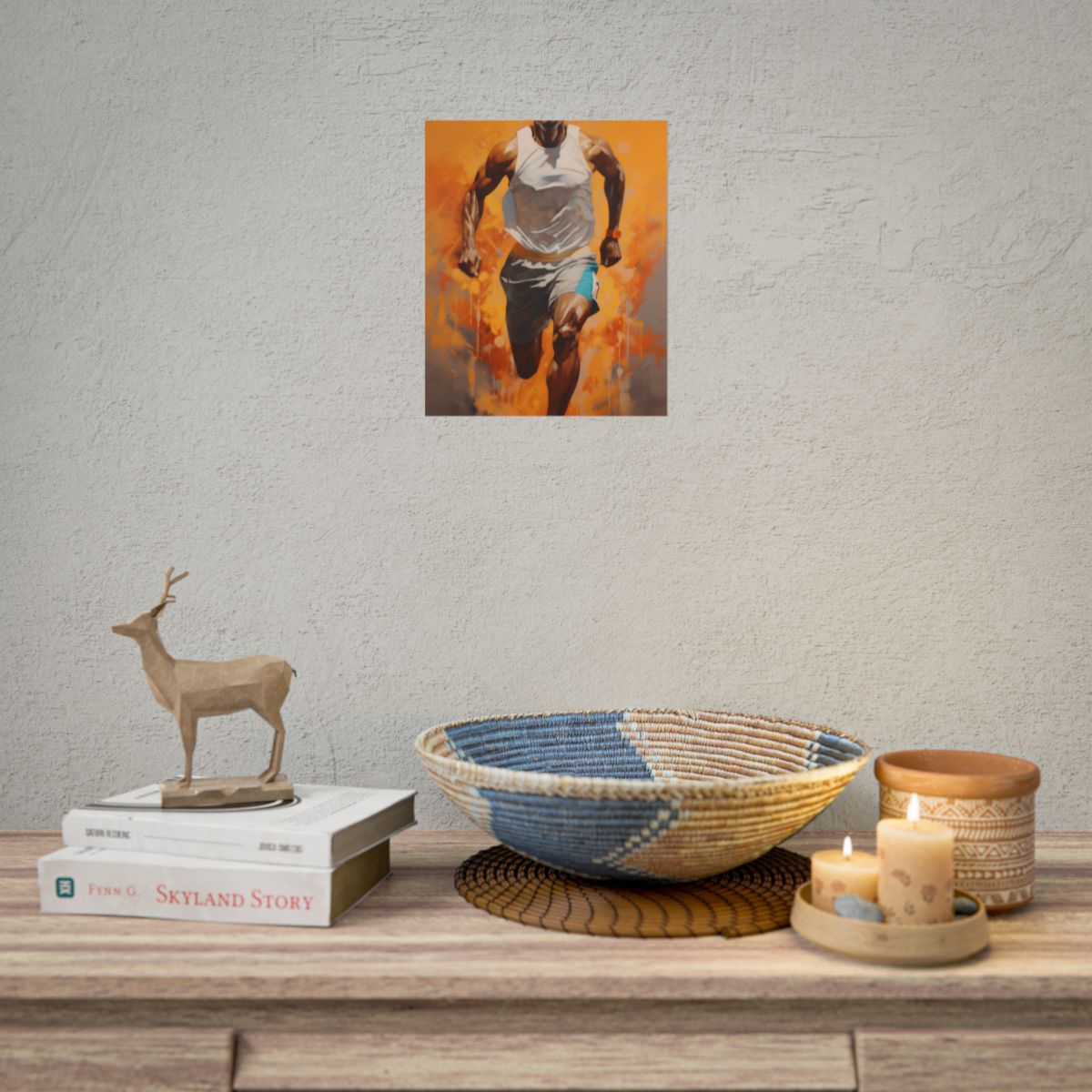 Dynamic Athlete: Passionate Portrait in Motion - Poster
