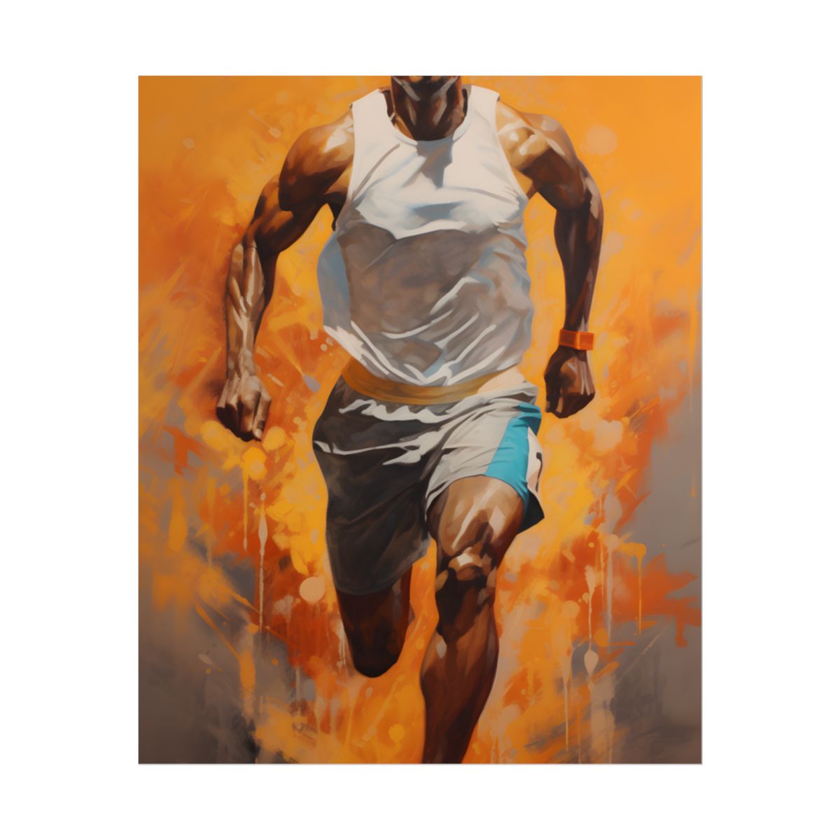 Dynamic Athlete: Passionate Portrait in Motion - Poster