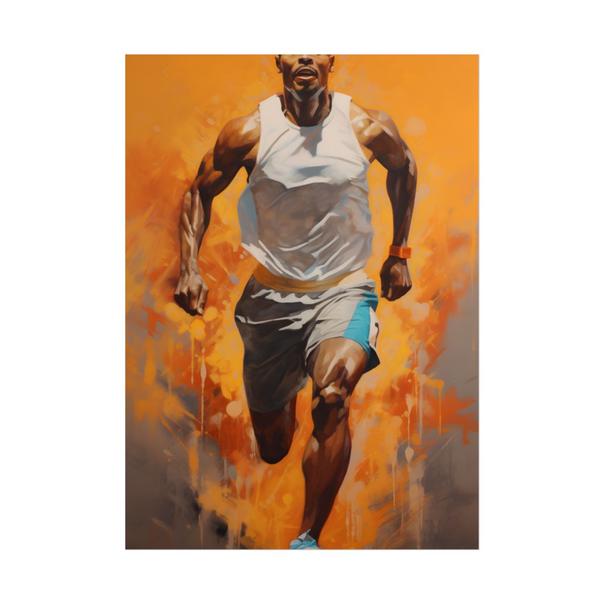 Dynamic Athlete: Passionate Portrait in Motion - Poster