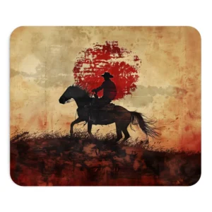 Rider Against Red Sun Mouse Pad
