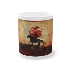 Rider Against Red Sun Mug