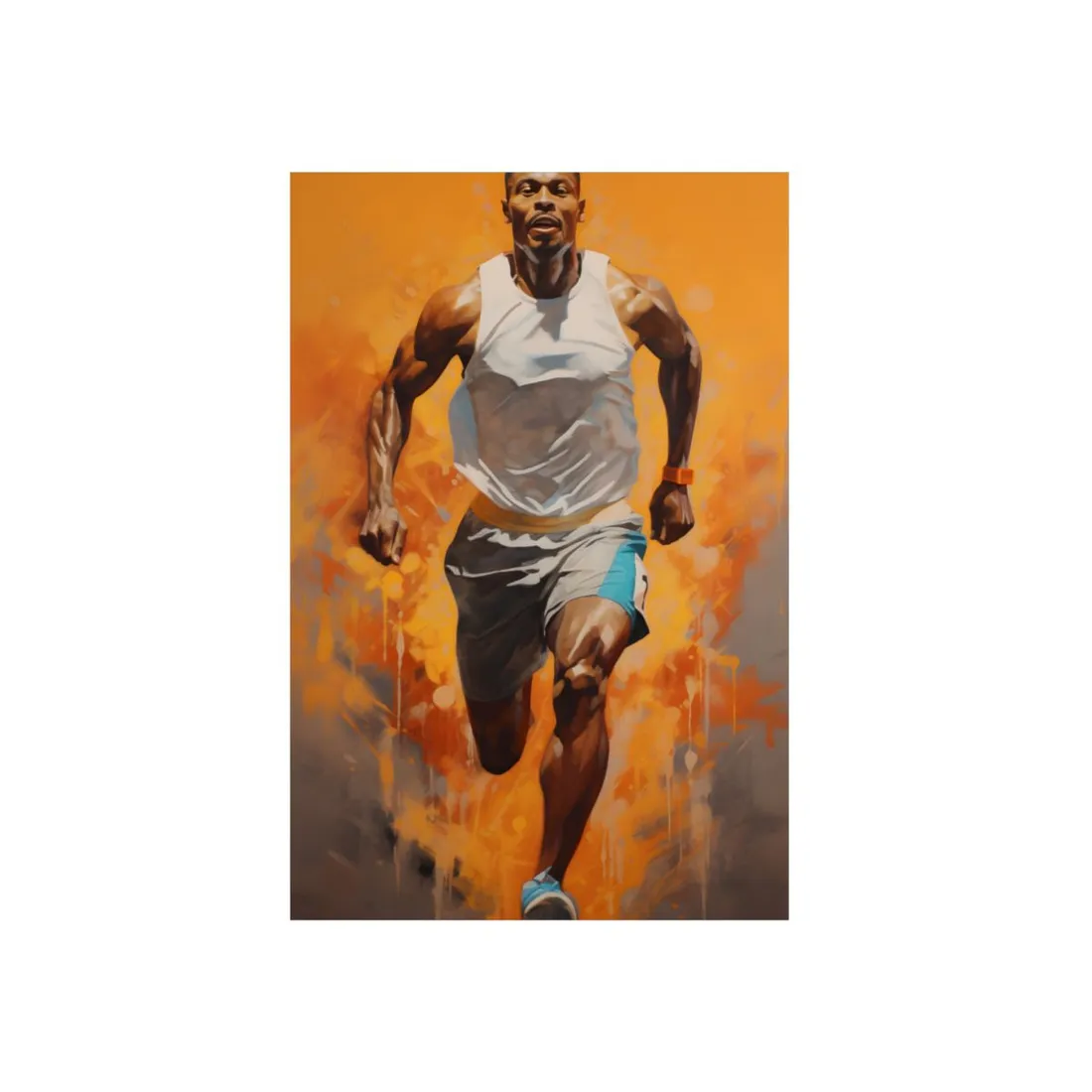 Dynamic Runner: Male Athlete in Motion - Metal Poster